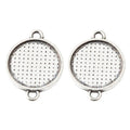 Round Dotted Bezel Connector in Two Antique Finishes view 6