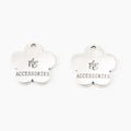 Flower Message Tag Charm In 4 Metal Finishes For Jewelry Making view 8
