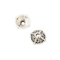 Round Floral Bead Cap with a shallow round cap with petal relief in 2 Metal Finishes view 6