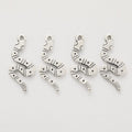 Antique Silver Tone Coiled Snake Metal Charm Pendant view 5