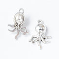 Sculpted Octopus Charms in Two Antique Metal Finishes view 6