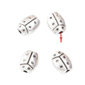 Detailed Beetle Shape Metal Spacer Bead in Antique Silver Tone view 3