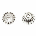 Fluted Round Bead Cap In Antique Bronze and Antique Silver Metal Finish view 6