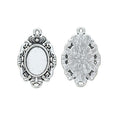 Oval Ornate Bezel Connector Jewelry Making Component In 2 Finish Options view 6