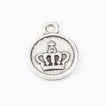 Crown Medallion Charm Round Metal Pendant in Four Finishes view 8