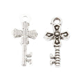 Cross Top Key Charms in Antique Bronze, Antique Silver view 7