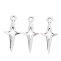 Elongated Star Charm with a long open star silhouette in 2 Metal Finishes view 6
