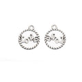 Openwork Love Script Round Charms in Bronze and Silver Tones view 6