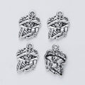 Vintage Style Metal Floral Hat Skeleton Figure Charm in 1 Metal Finish view 3