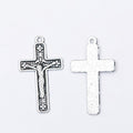 Embossed Cross Metal Charms in Antique Bronze and Silver Tones view 6