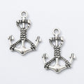 Rope Wrapped Anchor Charm in Antique Bronze and Silver Tone view 7