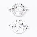Vintage Style Metal World Map Two Loop Connector in 5 Metal Finishes view 8