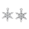 Vintage Style Metal Six Point Snowflake Charm in 2 Metal Finishes view 6