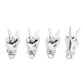 Peace Sign Hand Metal Charm Pendant in 1 Finish for DIY Jewelry view 3