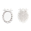 Bird Frame Oval Cabochon Settings in Antique Bronze, Antique Silver view 6