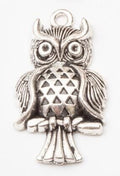 Perched Owl Charm Alloy Jewelry Making Component in 4 Finish Options view 9