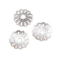 Antique Metal Openwork Flower Bead Cap With Textured Detail, 2 Finishes view 6