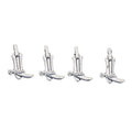 Ice Skate Metal Charm for Jewelry Making in Antique Silver view 3
