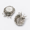 Bird Nest Cabochon Pendant Settings in Five Metallic Finishes view 10