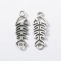 Double Loop Fish Skeleton Connectors in Two Finishes view 6