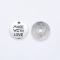 Made With Love Round Metal Charm in 2 Finishes for Jewelry Making view 6