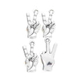 Peace Sign Hand Charm in 1 Metal Finish for Jewelry Making view 3