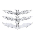 Antique Silver Wide Bat Skeleton Metal Pendant Charm view 3