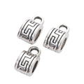 Geometric Square Three Way Bail Bead in Textured Metal for Jewelry Making view 6