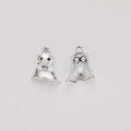 Small Smiling Cartoon Ghost Metal Charm in Antique Silver view 3