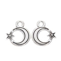 Open Crescent Moon and Star Charm in Textured Metal for Jewelry Making view 6