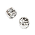 Peace Sign Large Hole Bead with an open peace-symbol face in 3 Metal Finishes view 7