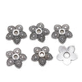 Rounded Flower Bead Caps in Four Metallic Finishes view 8