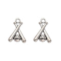 Crossed Baseball Bat Metal Charms in Seven Finishes view 10
