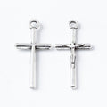 Slender Cross Charms in Two Antique Metal Finishes view 6