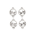 Round Leaf Branch Two Loop Metal Connector Charm Jewelry Making Component view 3