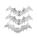 Layered Flying Bat Metal Charms in Antique Silver Finish view 3