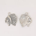 Feather Headdress Profile Metal Charms in Bronze and Silver view 6