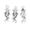 Dancing Skeleton Alloy Charm in Antique Silver Finish view 3