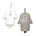 Dotted Hamsa Hand Charm in 2 Finishes for Jewelry Making view 7
