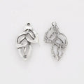 Openwork Layered Leaf Charm In 2 Metal Finishes For Jewelry Making view 6