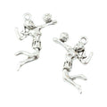 Jumping Volleyball Player Metal Charms in Antique Silver view 3