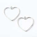 Open Heart Outline Metal Charms in Three Finishes for Jewelry Making view 7
