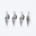 Elongated Ridged Spiral Seashell Charms in Four Finishes view 8