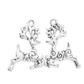 Leaping Reindeer Metal Charm in Textured Metal for Jewelry Making view 6