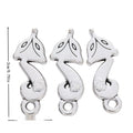 Two Loop Fox Metal Connector Charm in Textured Metal for Jewelry Making view 3