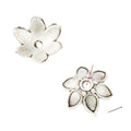 Five Petal Flower Bead Cap in Antique Silver Tone Jewelry Making Component view 3
