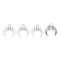 Curved Bull Horn Metal Charm in Textured Metal for Jewelry Making view 6