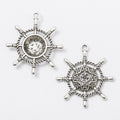 Ship Wheel Charm Pendants in 3 Metal Finish Options view 7