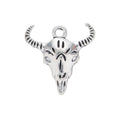 Longhorn Bull Skull Metal Charm Pendant in Two Finishes view 6
