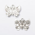 Antique Bronze and Silver Floral Butterfly Charms for Jewelry Making view 6